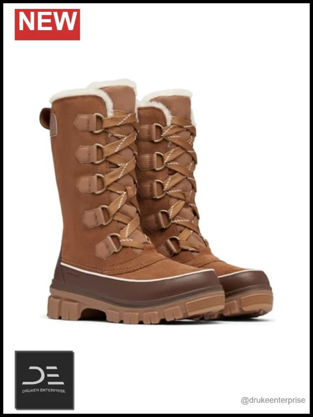 Sorel Tivoli V Tall Waterproof Suede Winter Boots Faux Fur Collar